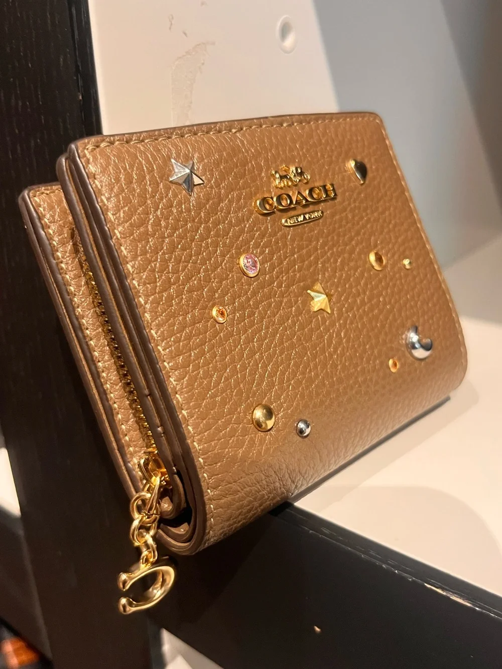 Last one! New Coach Snap Wallet With Rivets CDM38 pebbled leather - Picture 4 of 6